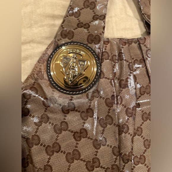 VINTAGE GUCCI GG crystal canvas small Hysteria hobo - Picture 4 of 14